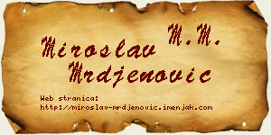 Miroslav Mrđenović vizit kartica